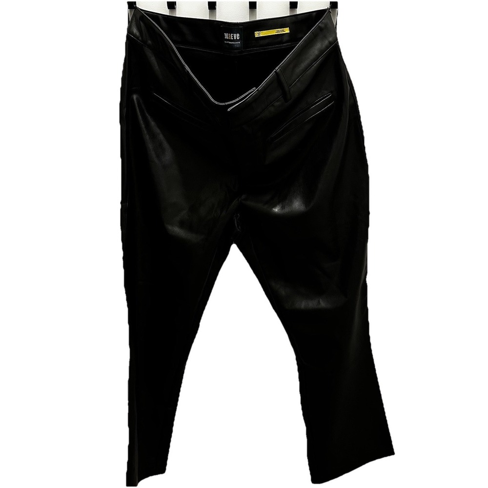 MAEVE BY ANTHROPOLOGIE Black Faux Leather Trousers Size 32 OB1702099